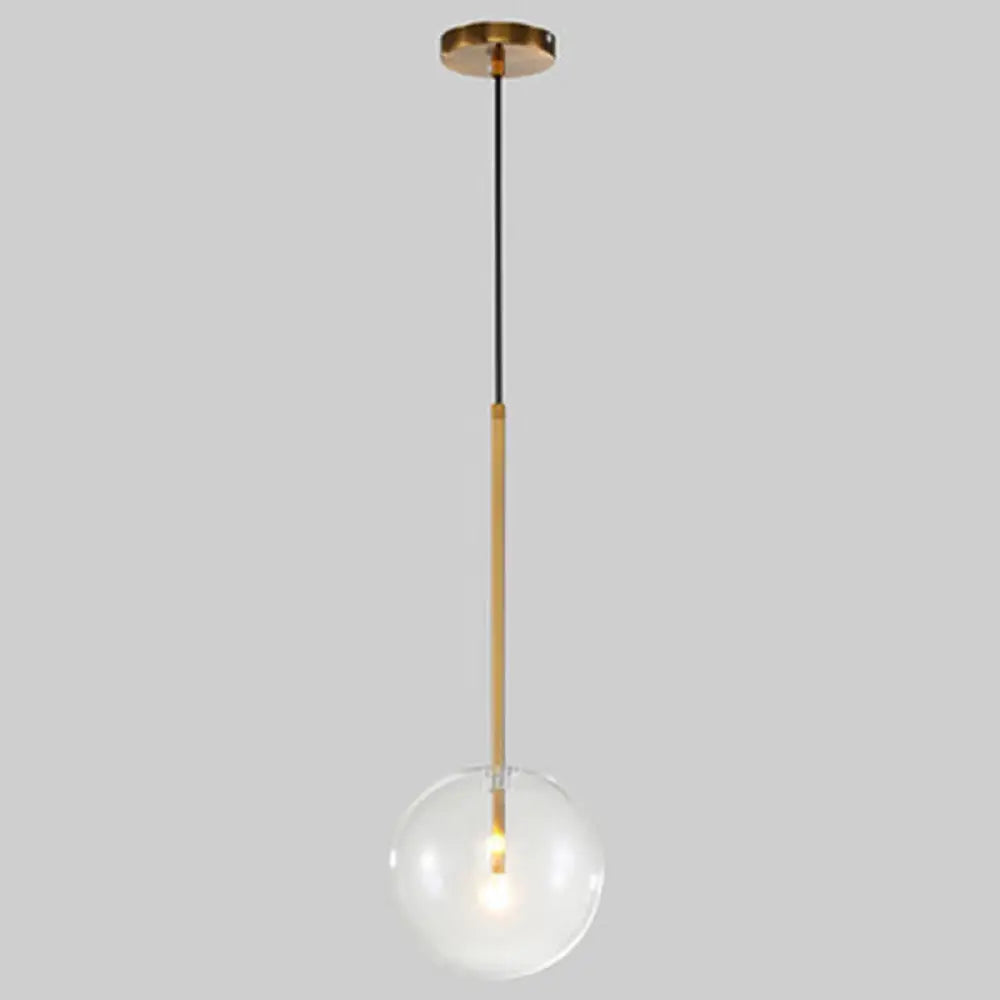 Gold Glass Globe Pendant Light – Minimalist Modern Ceiling Lighting for Living Room & Dining Room