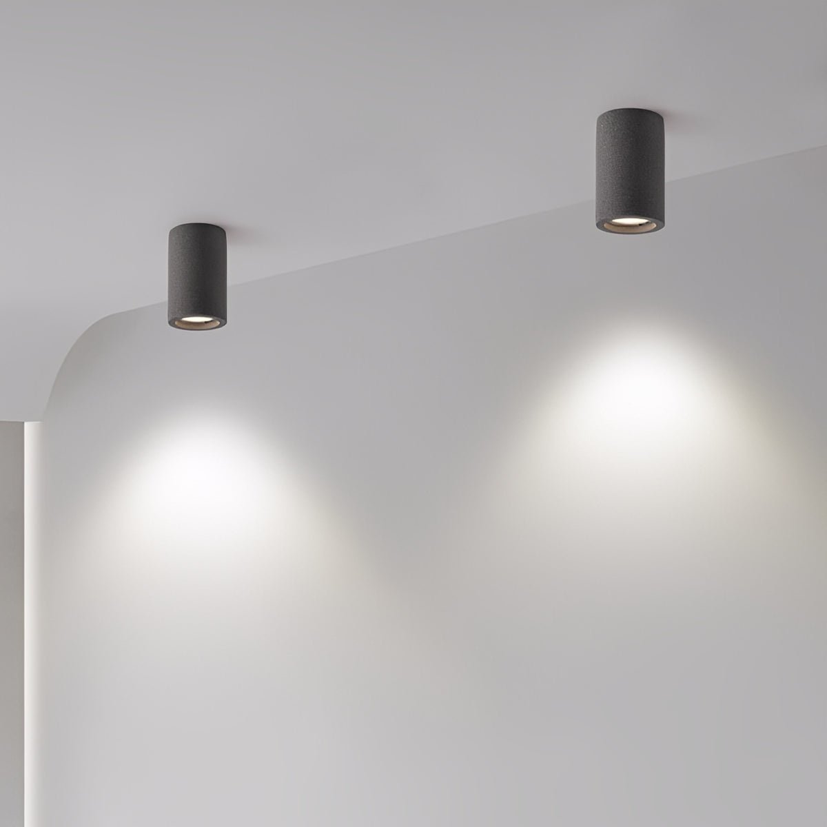 Concrete Surface-Mounted Spotlight – Grey GU10 LED Ceiling Light, Industrial Minimalist for Living Room, Bedroom & Kitchen