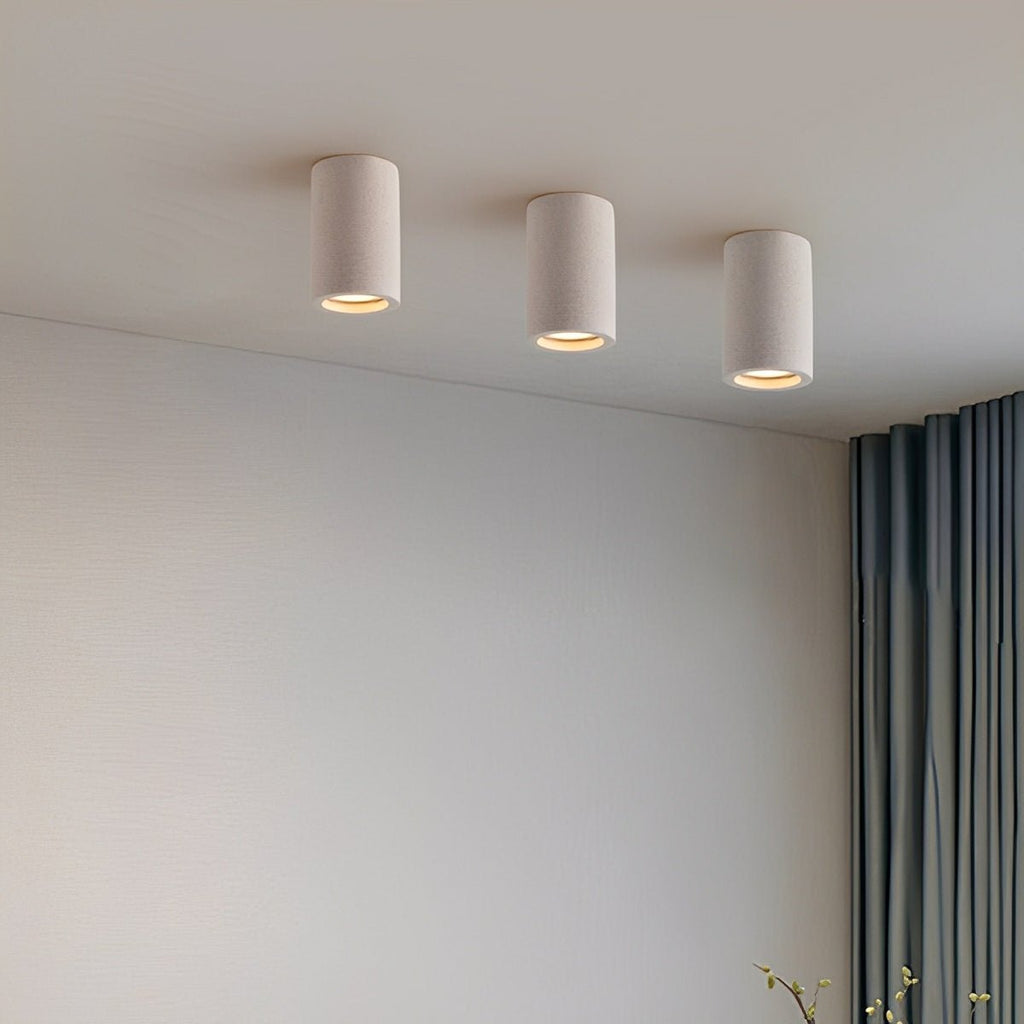 Concrete Surface-Mounted Spotlight – Grey GU10 LED Ceiling Light, Industrial Minimalist for Living Room, Bedroom & Kitchen