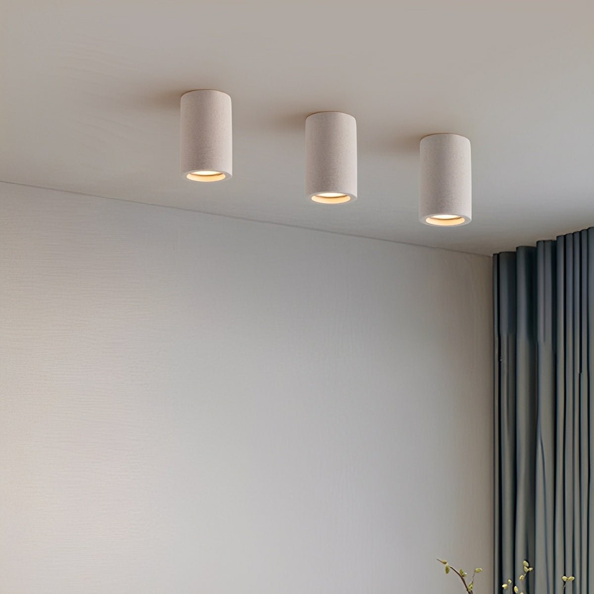 Concrete Surface-Mounted Spotlight – Grey GU10 LED Ceiling Light, Industrial Minimalist for Living Room, Bedroom & Kitchen