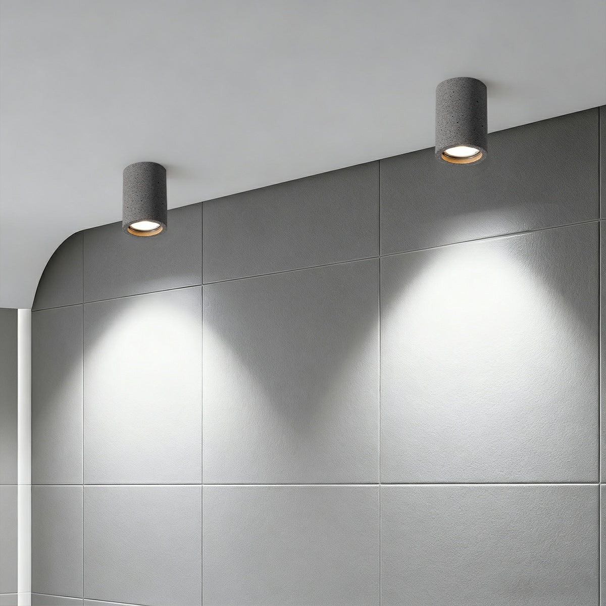 Concrete Surface-Mounted Spotlight – Grey GU10 LED Ceiling Light, Industrial Minimalist for Living Room, Bedroom & Kitchen