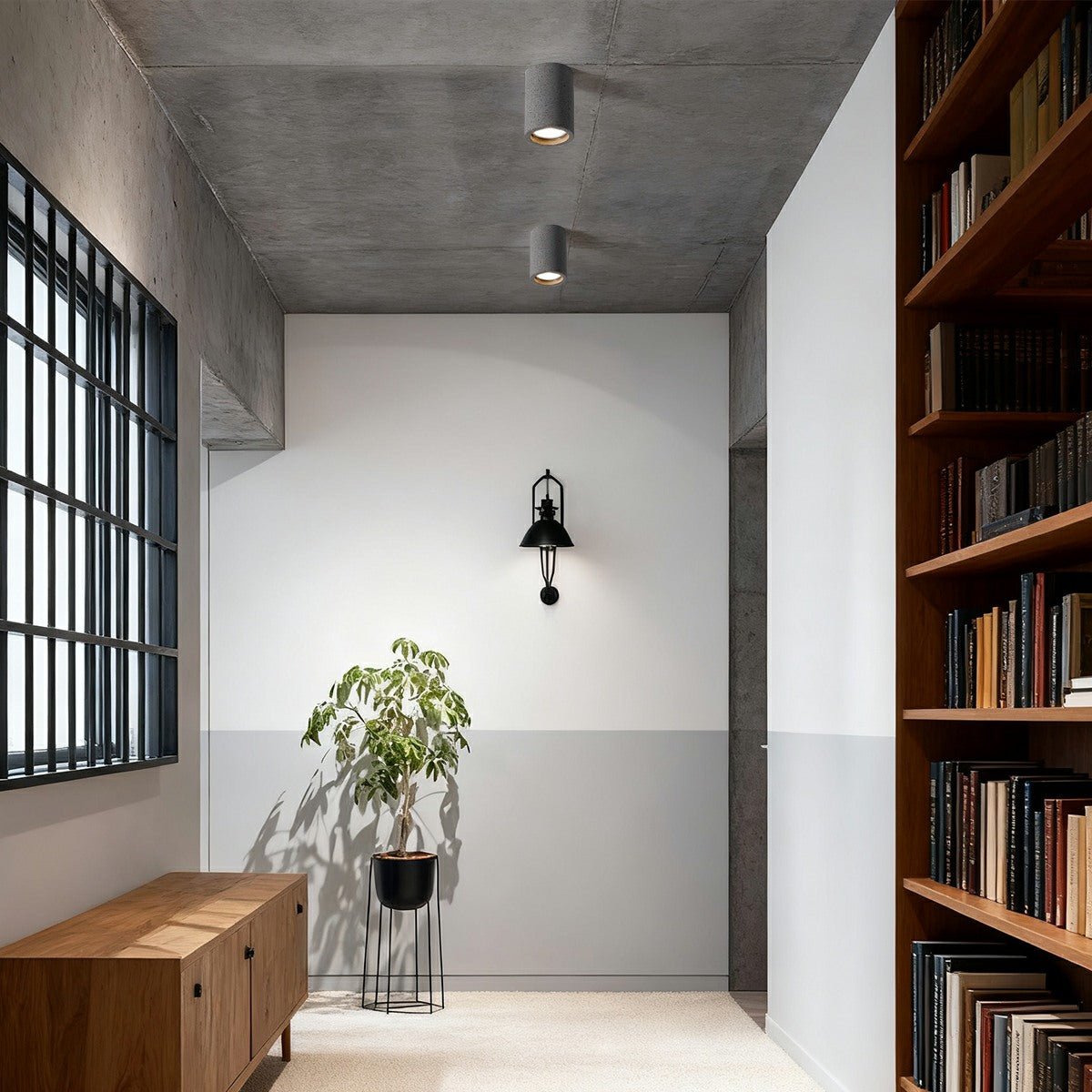 Concrete Surface-Mounted Spotlight – Grey GU10 LED Ceiling Light, Industrial Minimalist for Living Room, Bedroom & Kitchen