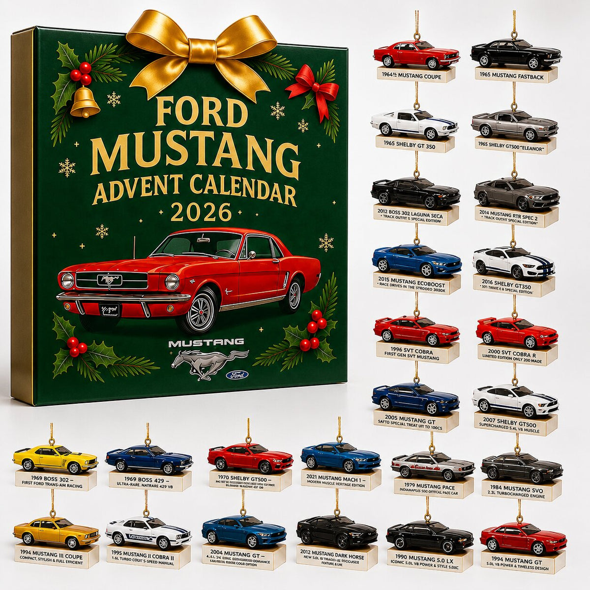 Muscle Car Themed Advent Calendar with 24 Mini Car Items and Accessories 2026