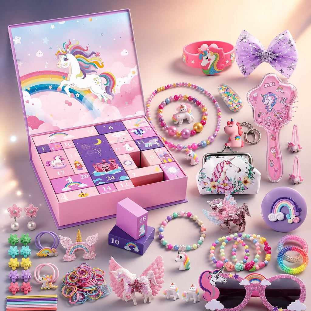 Pony Advent Calendar for Girls with 24 Hair Accessories and Jewellery 2026