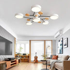Modern Ceiling Light with Wooden Details – LED Design Lamp for Living Room & Bedroom
