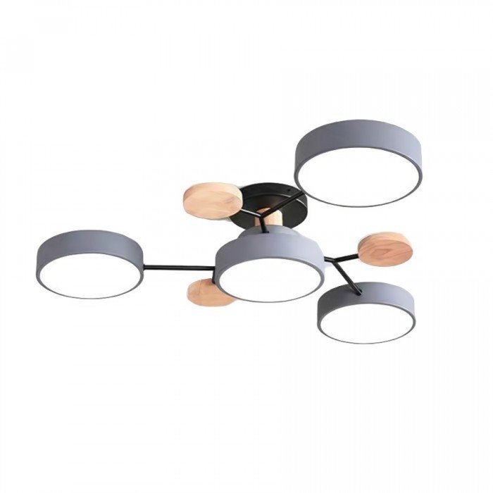 Modern Ceiling Light with Wooden Details – LED Design Lamp for Living Room & Bedroom