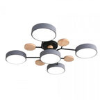 Modern Ceiling Light with Wooden Details – LED Design Lamp for Living Room & Bedroom