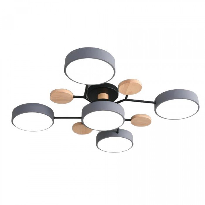 Modern Ceiling Light with Wooden Details – LED Design Lamp for Living Room & Bedroom