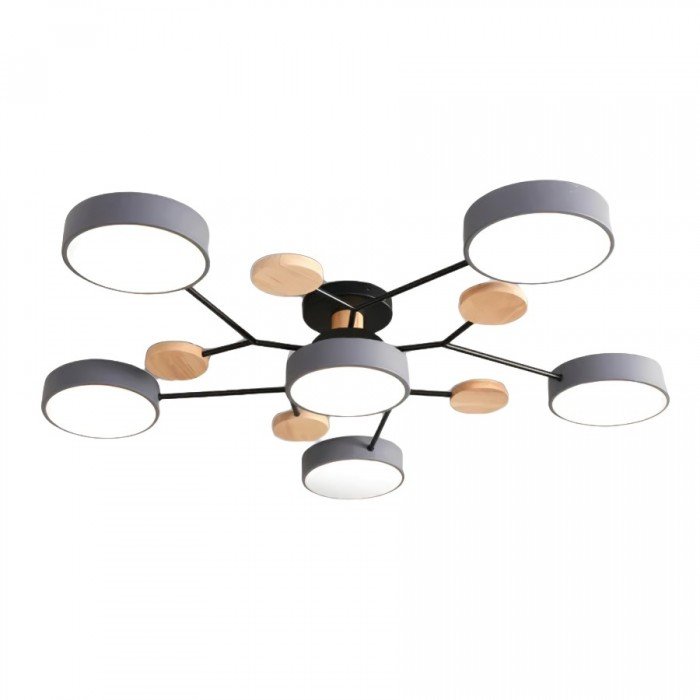 Modern Ceiling Light with Wooden Details – LED Design Lamp for Living Room & Bedroom