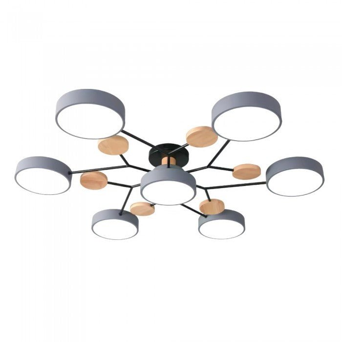Modern Ceiling Light with Wooden Details – LED Design Lamp for Living Room & Bedroom