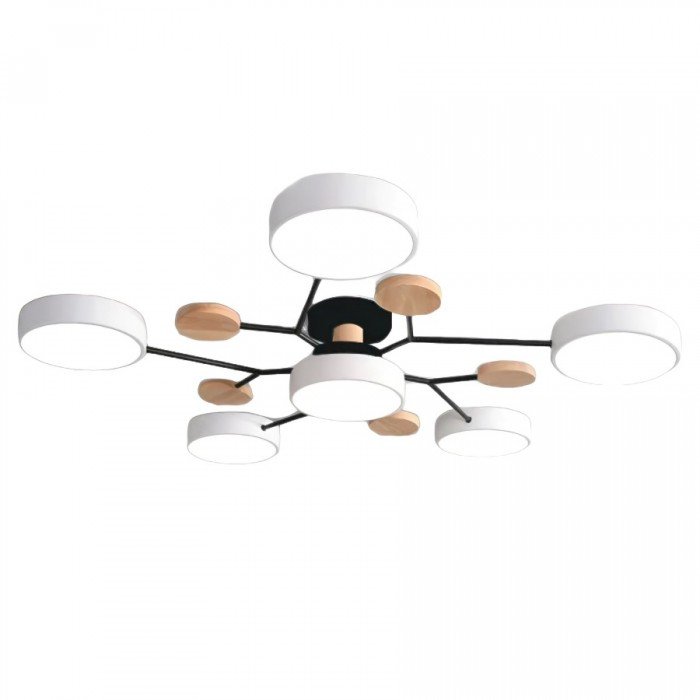Modern Ceiling Light with Wooden Details – LED Design Lamp for Living Room & Bedroom