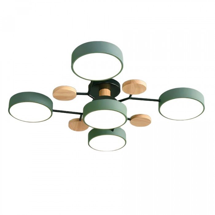 Modern Ceiling Light with Wooden Details – LED Design Lamp for Living Room & Bedroom