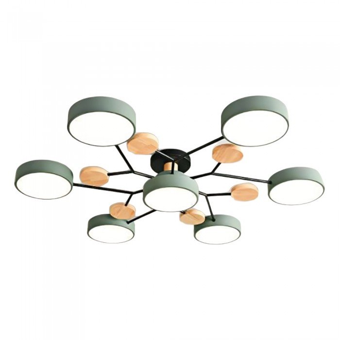 Modern Ceiling Light with Wooden Details – LED Design Lamp for Living Room & Bedroom