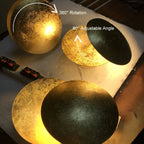 Eclipse Wall Light in Iron & Copper Gold – Artistic Decorative Moon Lamp for Living Room, Bedroom & Hallway