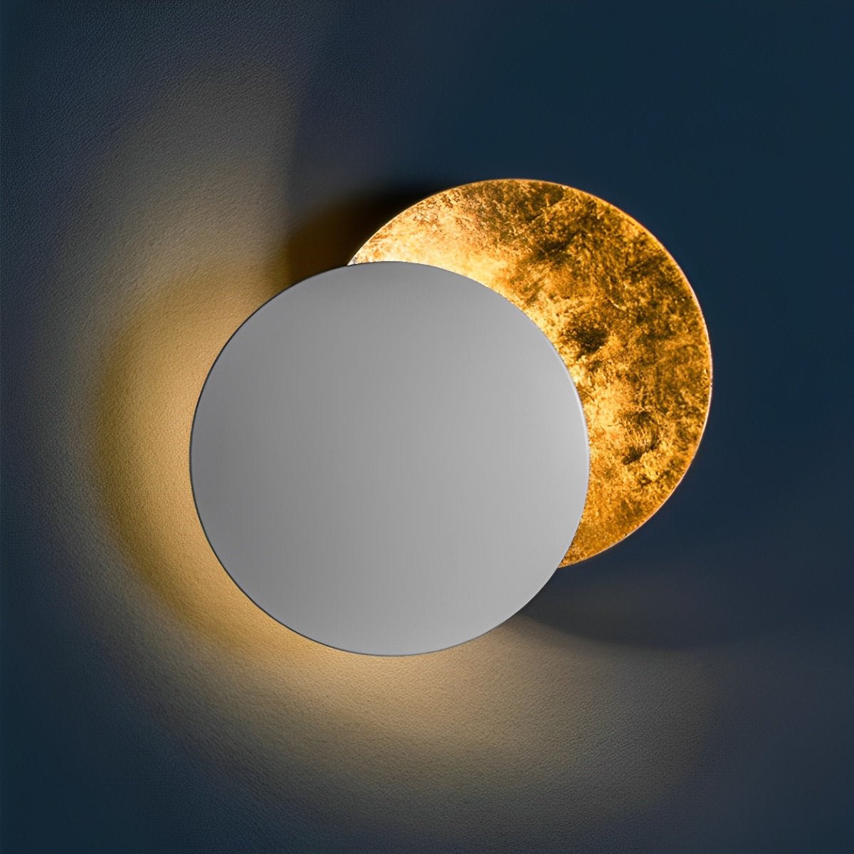 Eclipse Wall Light in Iron & Copper Gold – Artistic Decorative Moon Lamp for Living Room, Bedroom & Hallway