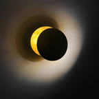 Eclipse Wall Light in Iron & Copper Gold – Artistic Decorative Moon Lamp for Living Room, Bedroom & Hallway