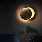 Eclipse Wall Light in Iron & Copper Gold – Artistic Decorative Moon Lamp for Living Room, Bedroom & Hallway