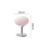 Glass Egg Table Lamp – Italian Design, Dimmable LED with Rotary Knob, Iron & Glass – for Bedroom, Living Room & Study