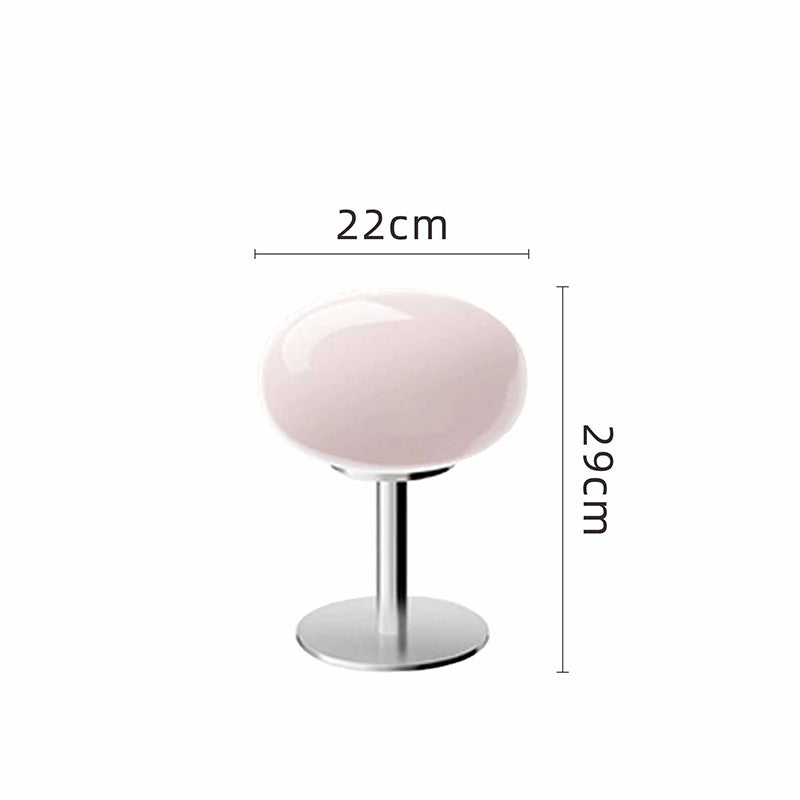 Glass Egg Table Lamp – Italian Design, Dimmable LED with Rotary Knob, Iron & Glass – for Bedroom, Living Room & Study