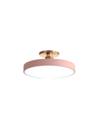 Modern Round Ceiling Light with Gold Detail & Acrylic Diffuser – Minimalist Semi-Flush for Living Room & Bedroom