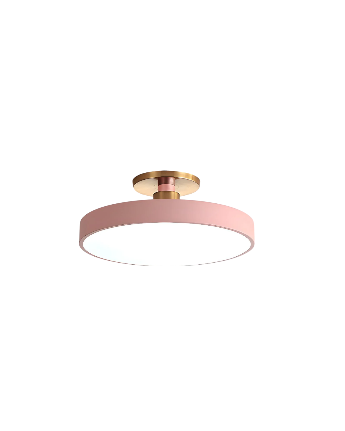 Modern Round Ceiling Light with Gold Detail & Acrylic Diffuser – Minimalist Semi-Flush for Living Room & Bedroom