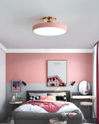 Modern Round Ceiling Light with Gold Detail & Acrylic Diffuser – Minimalist Semi-Flush for Living Room & Bedroom