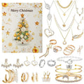 Gold-Tone Jewellery Advent Calendar with Necklaces, Rings and Earrings, White Box 2026