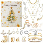 Gold-Tone Jewellery Advent Calendar with Necklaces, Rings and Earrings, White Box 2026