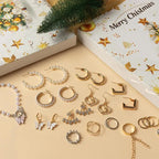 Gold-Tone Jewellery Advent Calendar with Necklaces, Rings and Earrings, White Box 2026