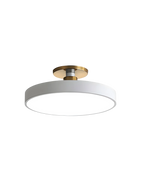 Modern Round Ceiling Light with Gold Detail & Acrylic Diffuser – Minimalist Semi-Flush for Living Room & Bedroom