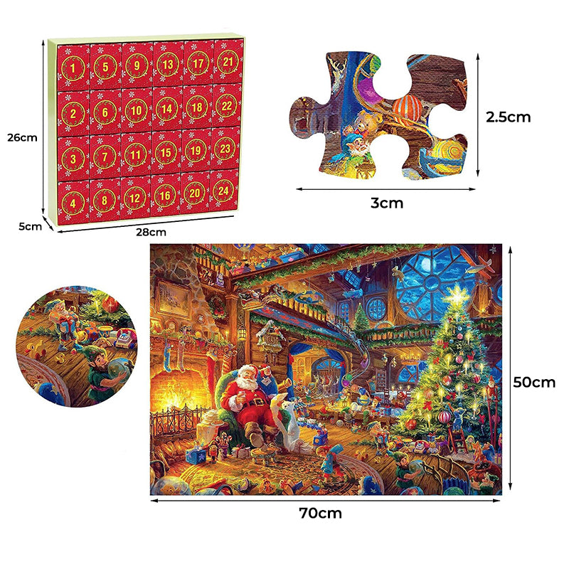 Piecora | Christmas Jigsaw Puzzle Advent Calendar with 1008 Pieces