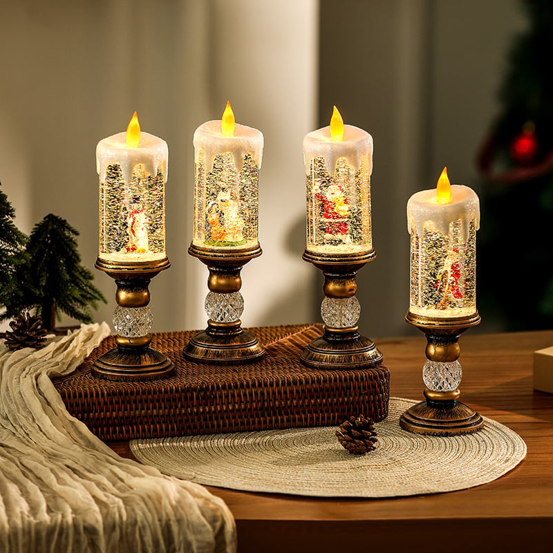 Decorative LED Christmas Candle Night Light – Warm White Table Candle for Festive Living Room Decoration