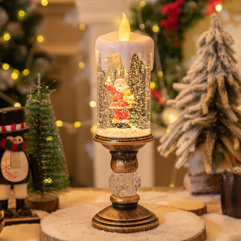 Decorative LED Christmas Candle Night Light – Warm White Table Candle for Festive Living Room Decoration
