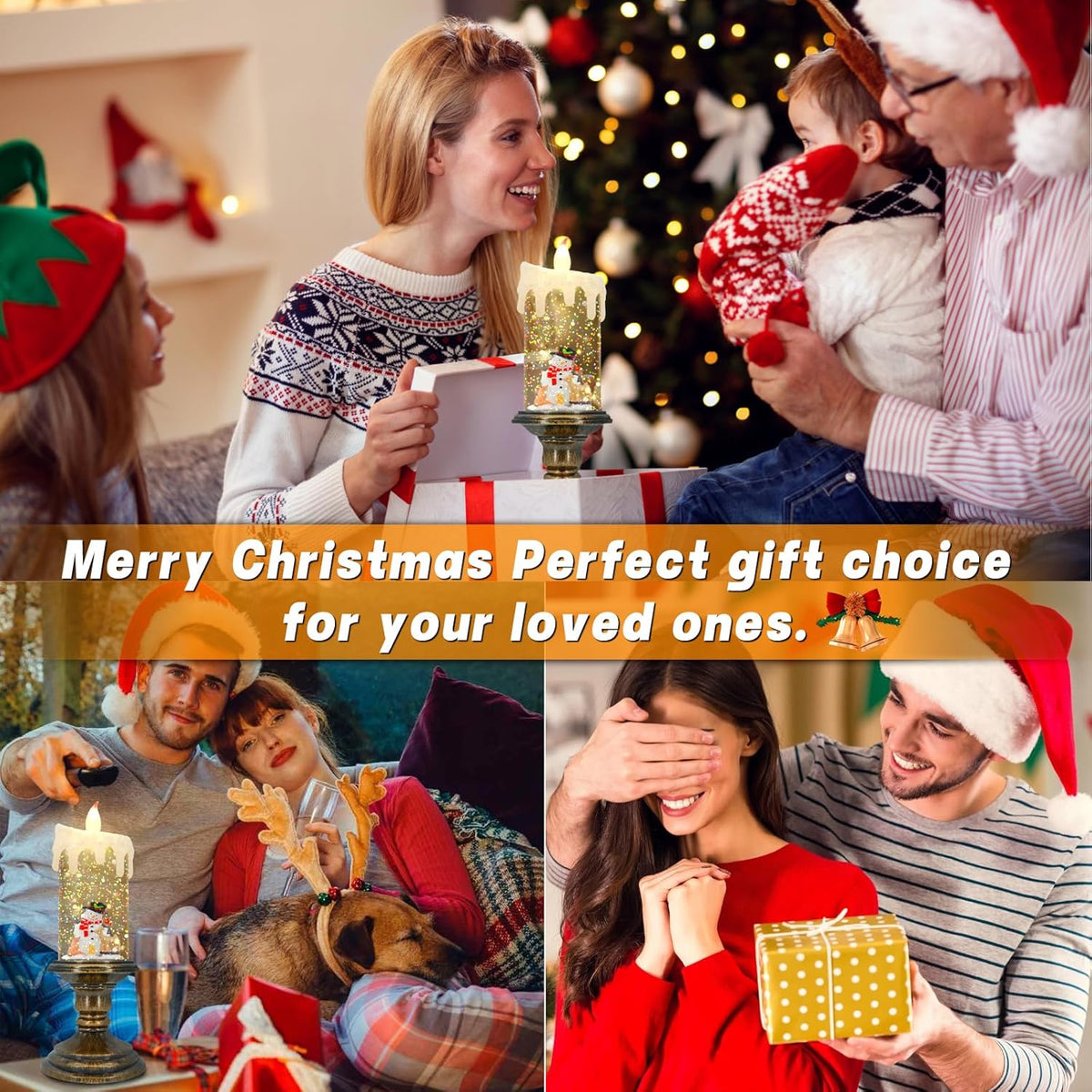 Decorative LED Christmas Candle Night Light – Warm White Table Candle for Festive Living Room Decoration