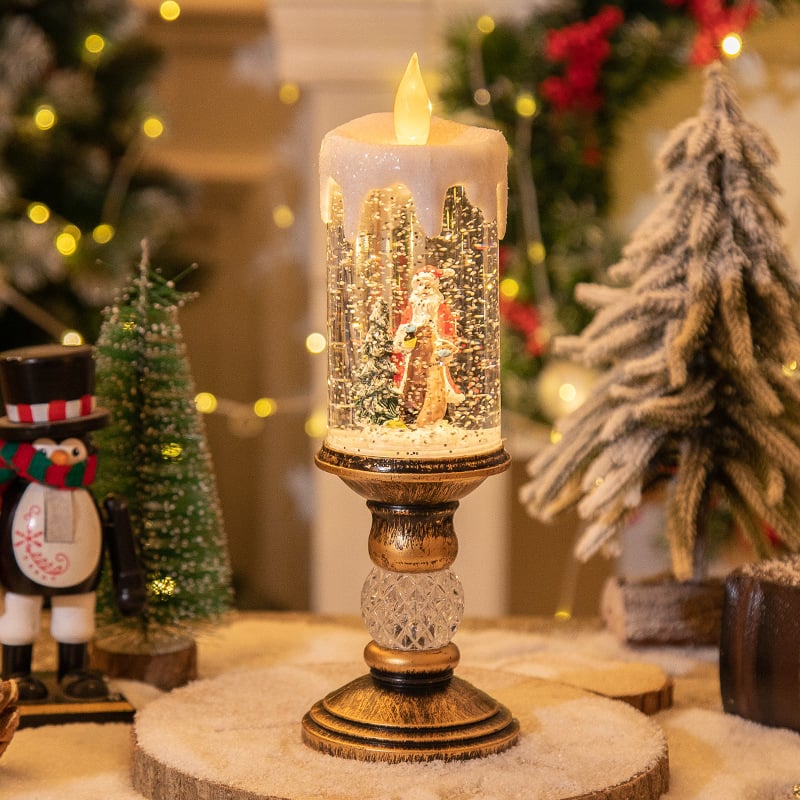 Decorative LED Christmas Candle Night Light – Warm White Table Candle for Festive Living Room Decoration