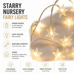 Battery LED Fairy Lights, Warm White – Star String Lights & Night Light Decoration for Kids’ Room & Nursery