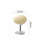 Glass Egg Table Lamp – Italian Design, Dimmable LED with Rotary Knob, Iron & Glass – for Bedroom, Living Room & Study