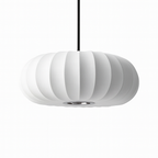 Pendant Light with Silk Shade, Ø 30–50 cm – Warm White 3000K LED Ceiling Lighting for Dining Table, Kitchen Island & Living Room