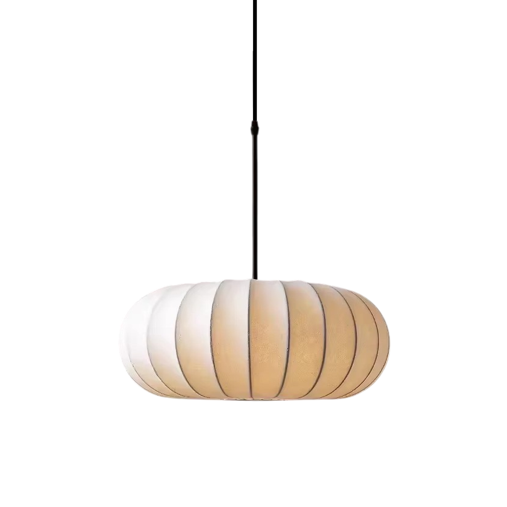 Pendant Light with Silk Shade, Ø 30–50 cm – Warm White 3000K LED Ceiling Lighting for Dining Table, Kitchen Island & Living Room