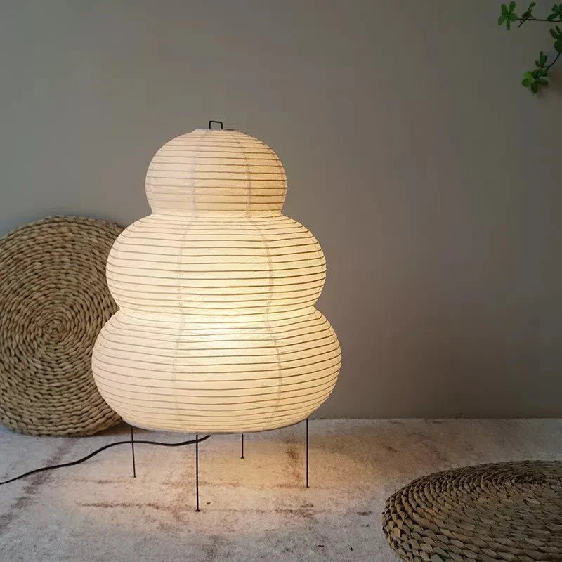Wabi-Sabi Rice Paper Floor Lamp – Artistic Design with Adjustable Tripod