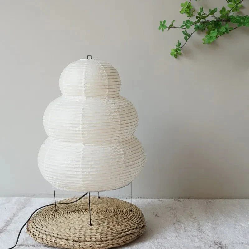 Wabi-Sabi Rice Paper Floor Lamp – Artistic Design with Adjustable Tripod
