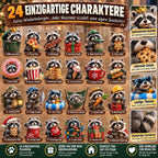 Raccoon Advent Calendar with 24 Collectable Raccoon Figures 2026