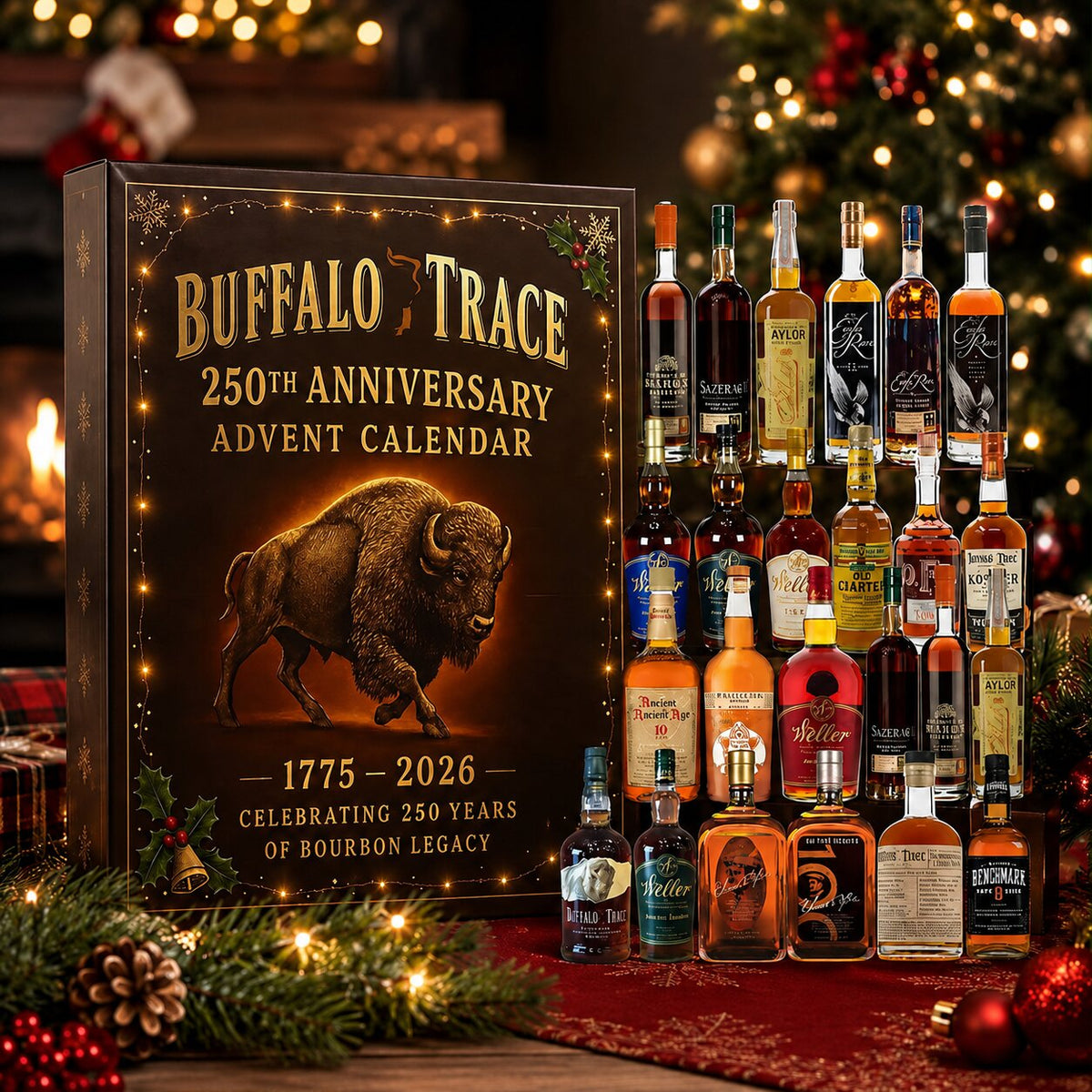 Whisky Bottle Ornament Advent Calendar with 24 Bottle Motifs, No Alcohol 2026