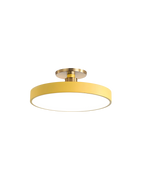 Modern Round Ceiling Light with Gold Detail & Acrylic Diffuser – Minimalist Semi-Flush for Living Room & Bedroom
